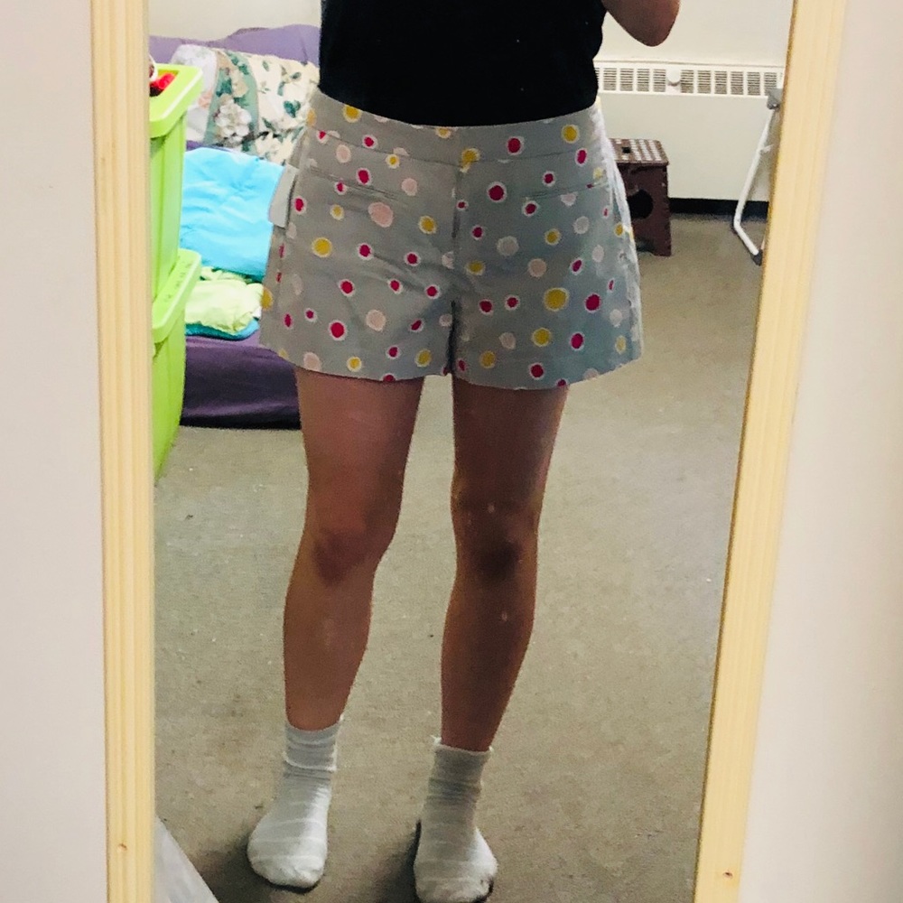 Grey GAP shorts with pink and orange polka dots
